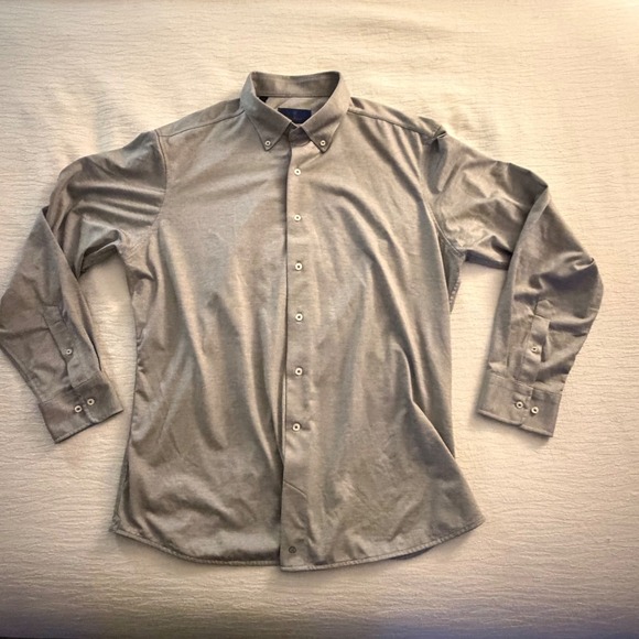 David Donahue Other - David Donahue Fusion Mens Gray Button Down Shirt Long Sleeve XL Extra Large